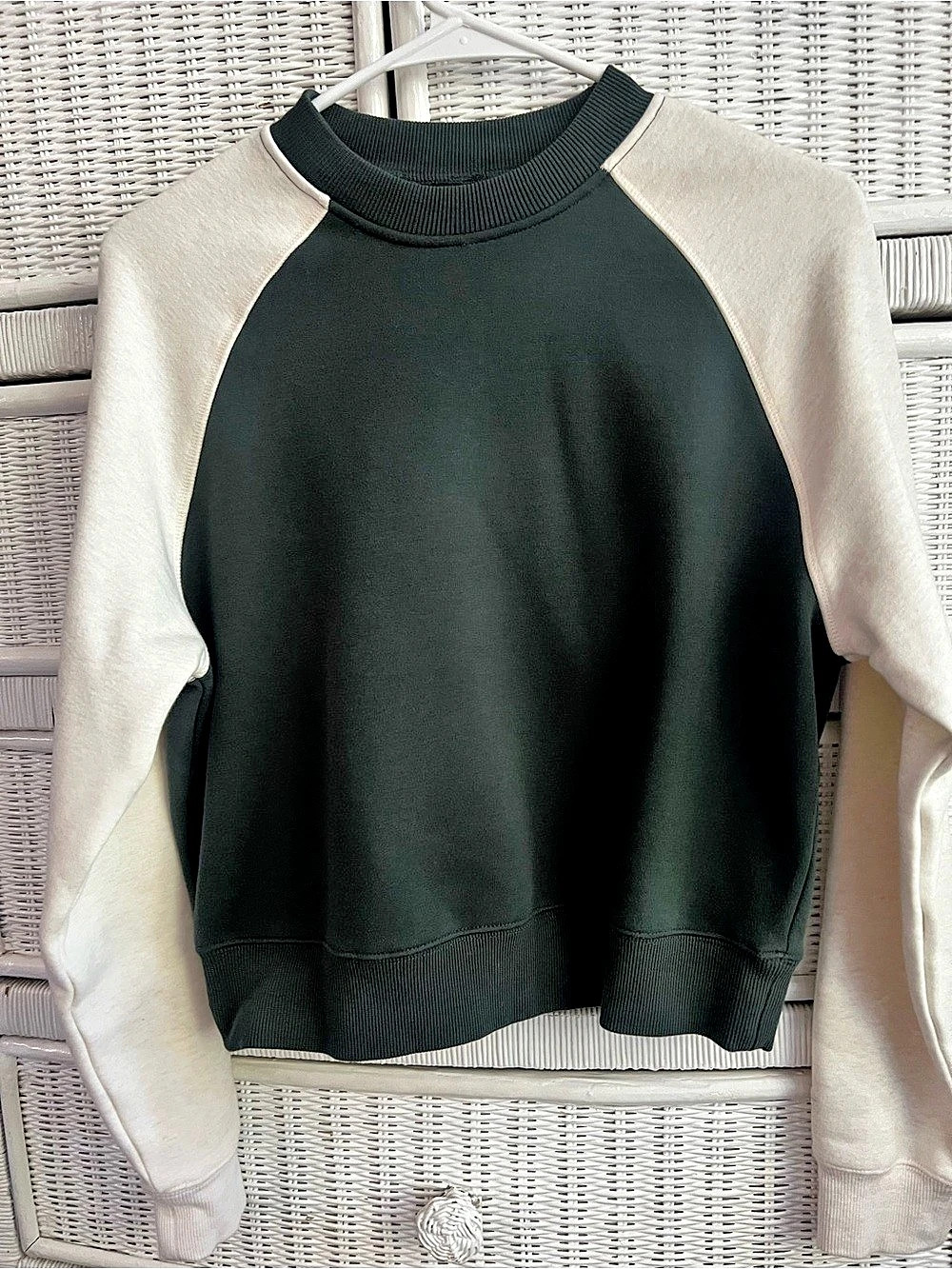 Fabletics Cozy Fleece Crew Neck Sweatshirt - Dark Green